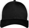 Am image of a Custom New Era Stretch Mesh Cap in Black/White!