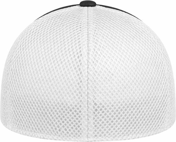 An image of a Custom New Era Stretch Mesh Cap in Black/White!
