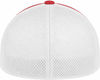 An image of a Custom New Era Stretch Mesh Cap in Scarlet/White!