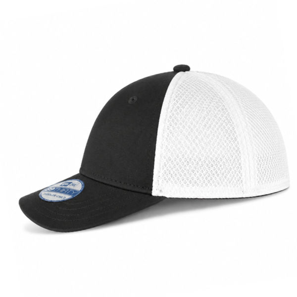 An image of a Custom New Era Stretch Youth Mesh Cap in Black/White!