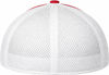 An image of a Custom New Era Stretch Youth Mesh Cap in Scarlet/White!
