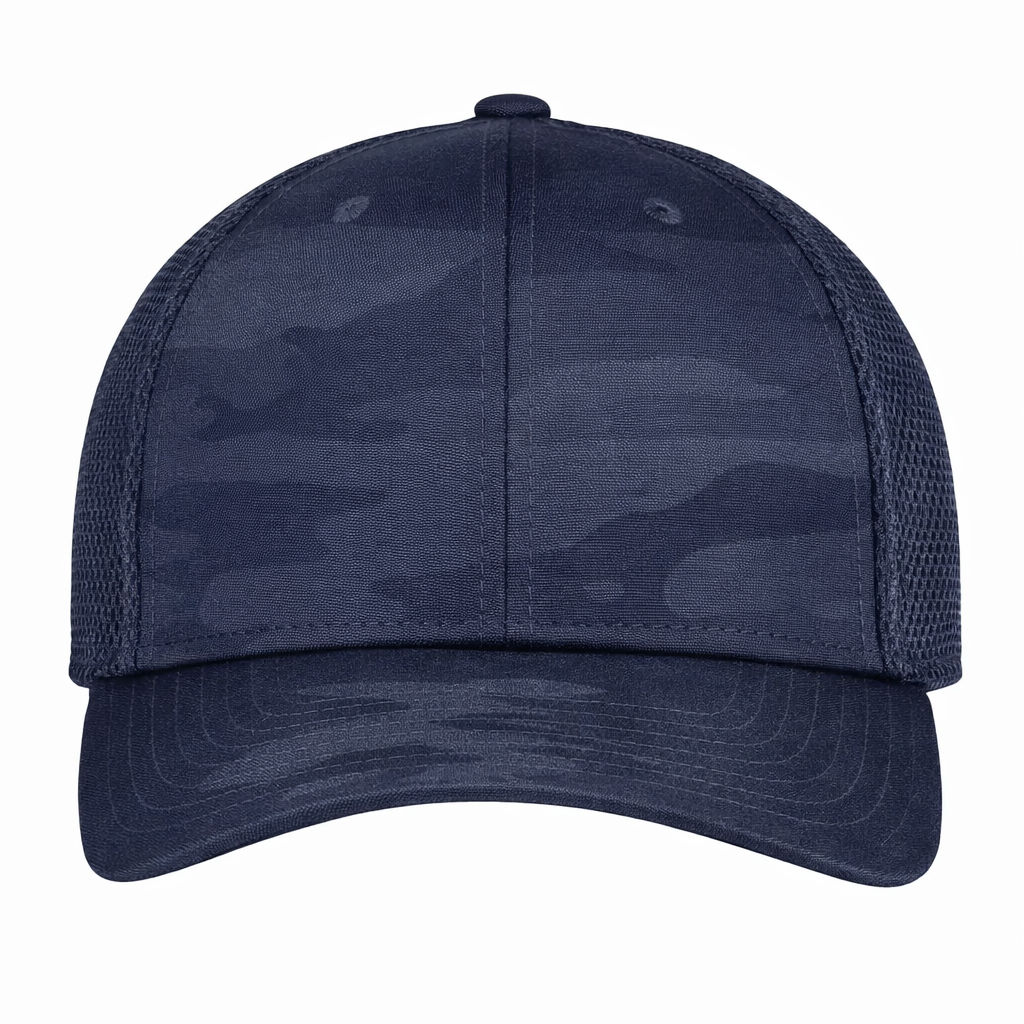 New Era Tonal Camo Stretch Tech Mesh Cap in Navy Camo