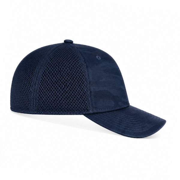 An image of a Custom New Era Tonal Camo Stretch Tech Mesh Cap in Navy Camo!