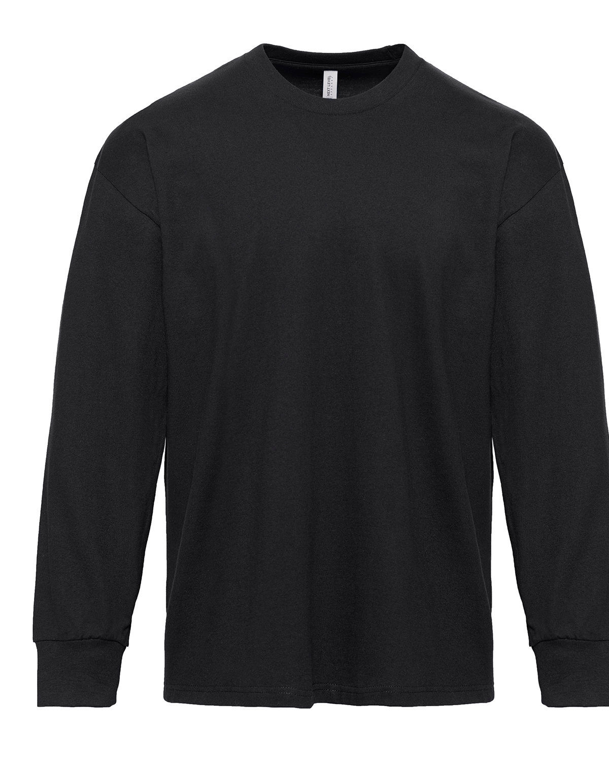 Next Level Apparel Unisex Heavyweight Cotton Long Sleeve T Shirt in Black