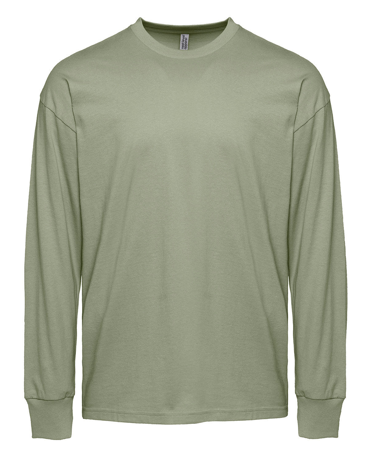 Next Level Apparel Unisex Heavyweight Cotton Long Sleeve T Shirt in Light Olive