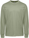 Am image of a Custom Next Level Apparel Unisex Heavyweight Cotton Long Sleeve T Shirt in Light Olive!
