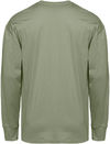 Am image of a Custom Next Level Apparel Unisex Heavyweight Cotton Long Sleeve T Shirt in Light Olive!