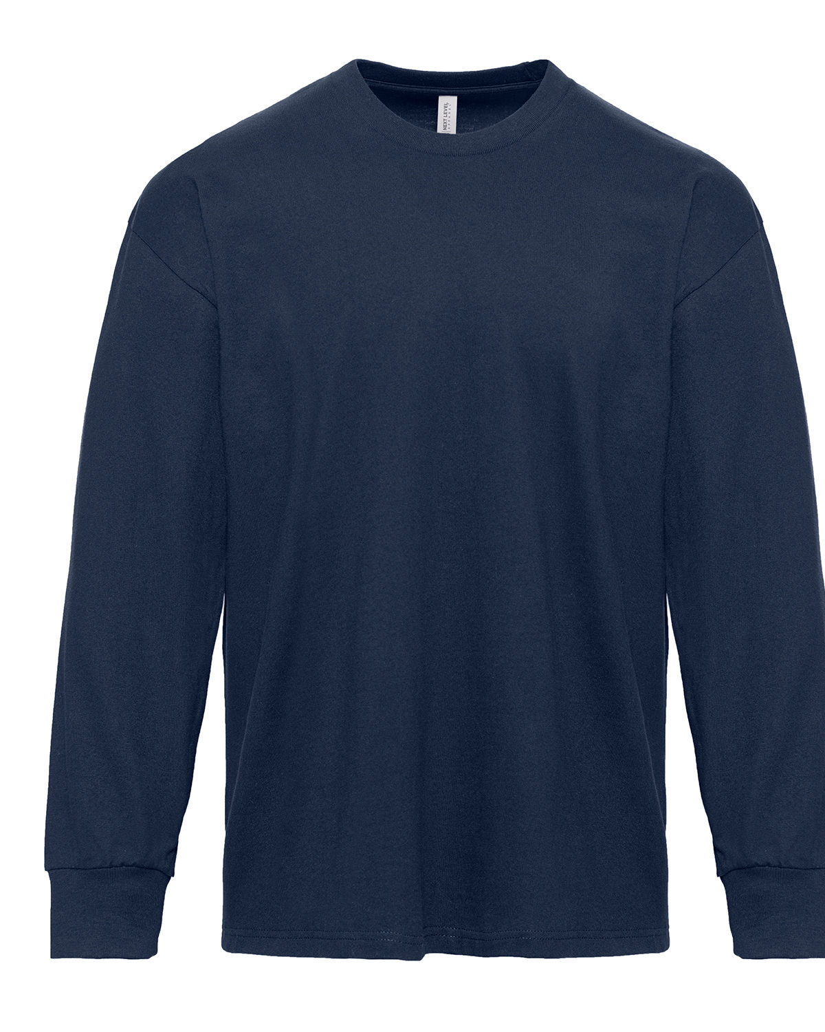 Next Level Apparel Unisex Heavyweight Cotton Long Sleeve T Shirt in Midnight Navy