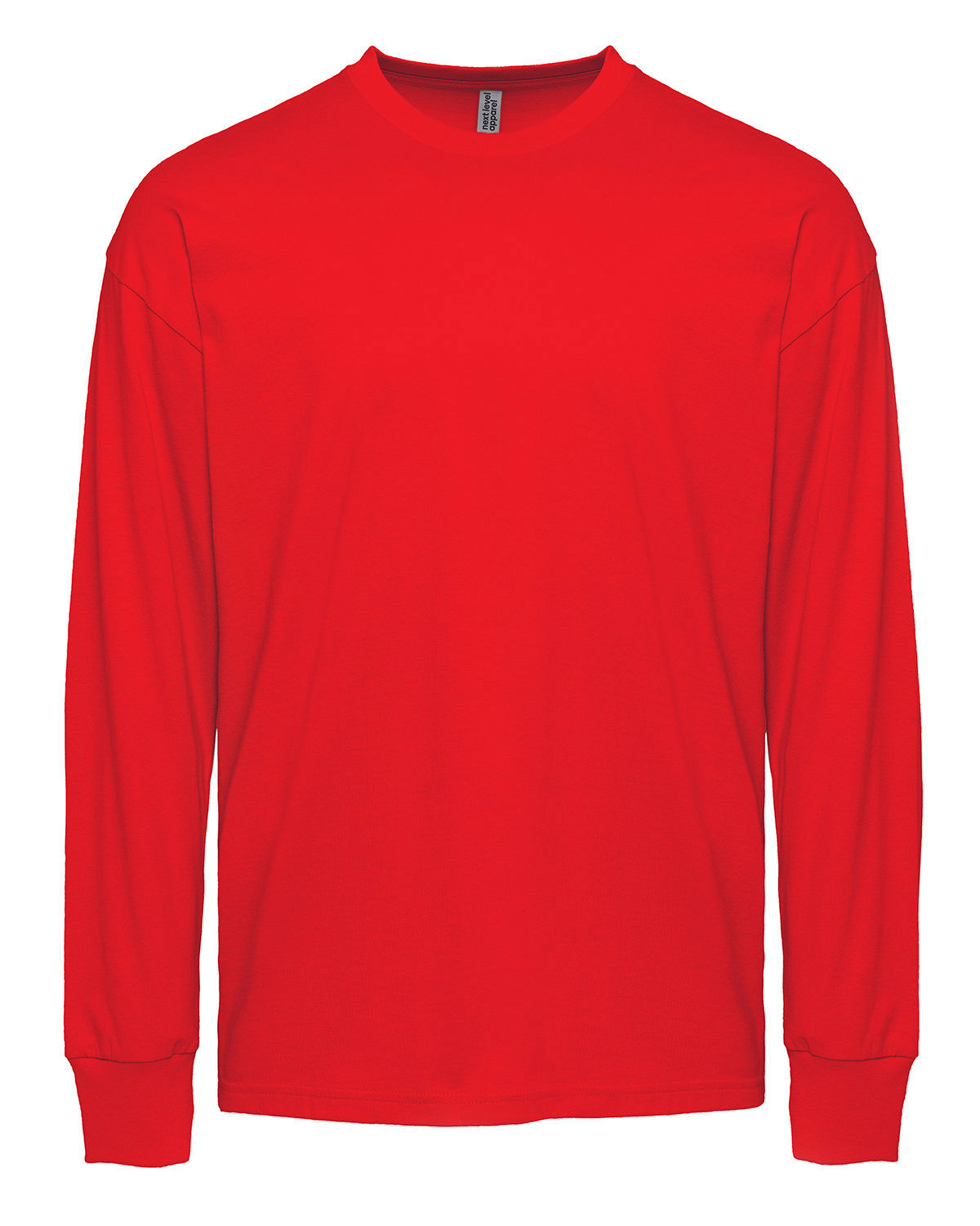 Next Level Apparel Unisex Heavyweight Cotton Long Sleeve T Shirt in Red