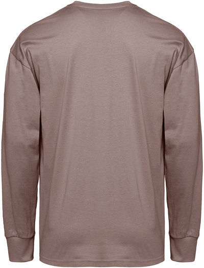 Am image of a Custom Next Level Apparel Unisex Heavyweight Cotton Long Sleeve T Shirt in Shiitake!