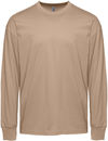 Am image of a Custom Next Level Apparel Unisex Heavyweight Cotton Long Sleeve T Shirt in Tan!