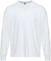 Am image of a Custom Next Level Apparel Unisex Heavyweight Cotton Long Sleeve T Shirt in White!