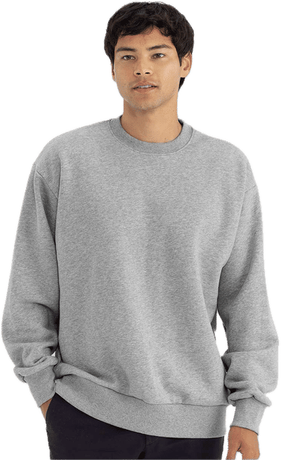 Am image of a Custom Next Level Heavyweight Crewneck Sweatshirt in Heather Grey!