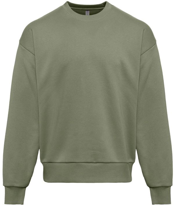 Am image of a Custom Next Level Heavyweight Crewneck Sweatshirt in Light Olive!