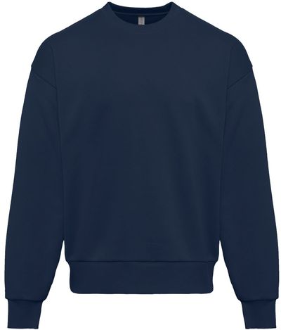 Am image of a Custom Next Level Heavyweight Crewneck Sweatshirt in Midnight Navy!