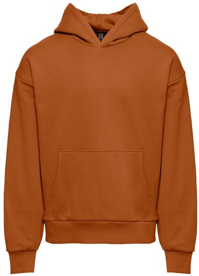 Am image of a Custom Next Level Heavyweight Fleece Hoodie in Clay!