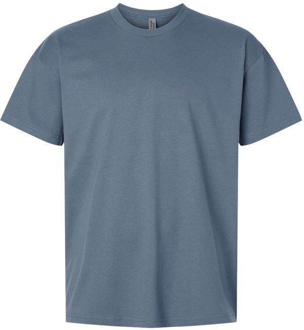 Am image of a Custom Next Level Heavyweight T Shirt in Blue Jean!