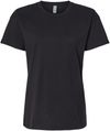 Am image of a Custom Next Level Ladies' Relaxed T Shirt in BLACK!