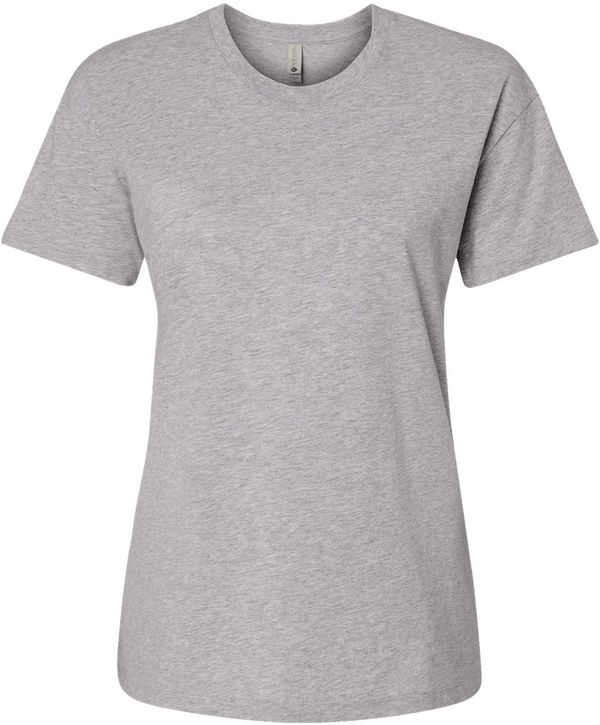 Am image of a Custom Next Level Ladies' Relaxed T Shirt in HEATHER GRAY!