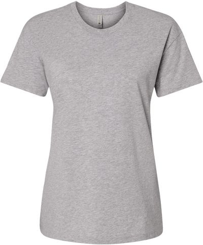 Am image of a Custom Next Level Ladies' Relaxed T Shirt in HEATHER GRAY!