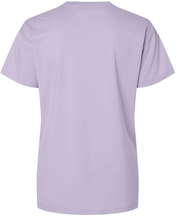An image of a Custom Next Level Ladies' Relaxed T Shirt in Lavender!