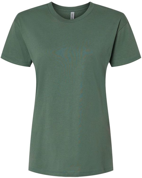 Am image of a Custom Next Level Ladies' Relaxed T Shirt in ROYAL PINE!
