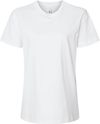 Am image of a Custom Next Level Ladies' Relaxed T Shirt in WHITE!