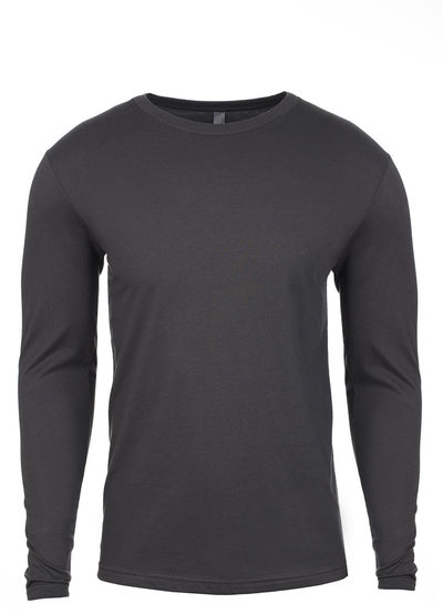 Am image of a Custom Next Level Men's Cotton Long Sleeve Crew in Heavy Metal!