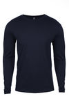 Am image of a Custom Next Level Men's Cotton Long Sleeve Crew in Midnight Navy!
