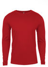 Am image of a Custom Next Level Men's Cotton Long Sleeve Crew in Red!