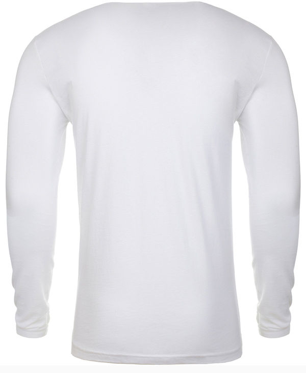 Am image of a Custom Next Level Men's Cotton Long Sleeve Crew in White!