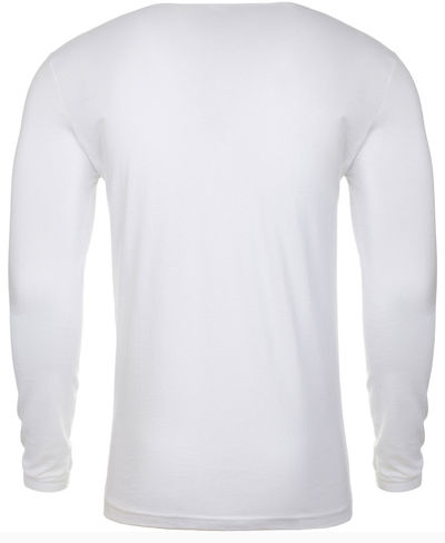 Am image of a Custom Next Level Men's Cotton Long Sleeve Crew in White!