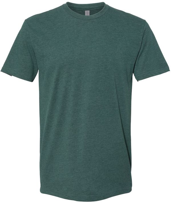 An image of a Custom Next Level Men's Sueded Crew in Heather Forest Green!