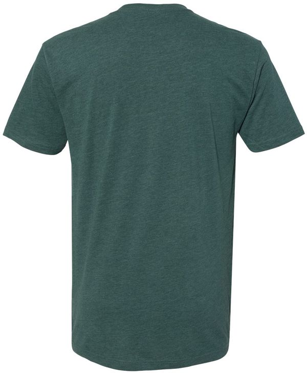 An image of a Custom Next Level Men's Sueded Crew in Heather Forest Green!