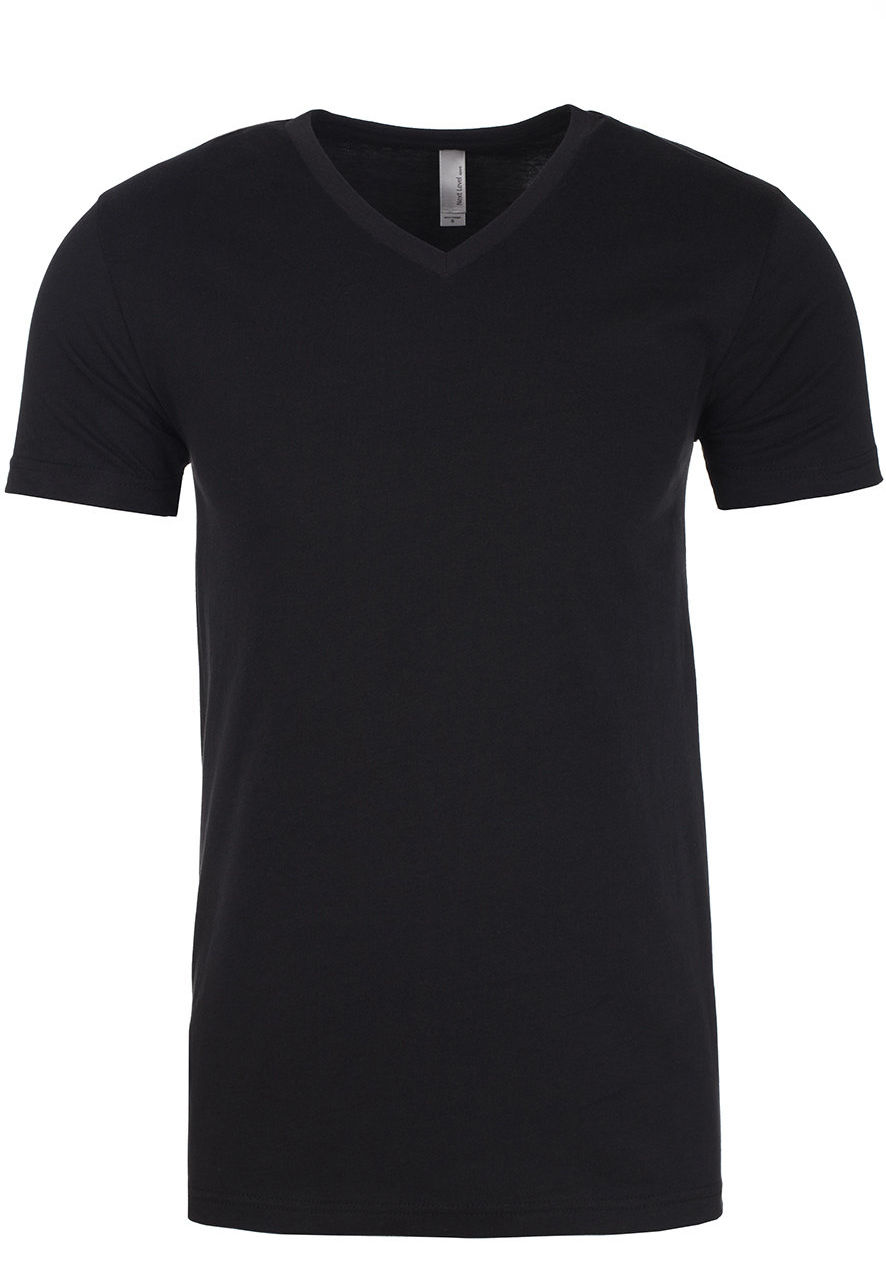 Next Level Men's Sueded V Neck T Shirt in Black