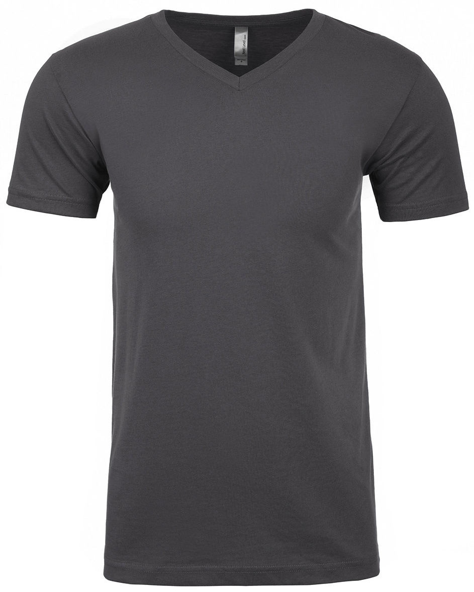 Next Level Men's Sueded V Neck T Shirt in Heavy Metal