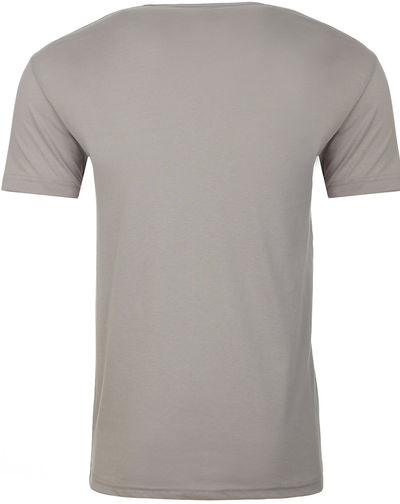 Am image of a Custom Next Level Men's Sueded V Neck T Shirt in Light Gray!