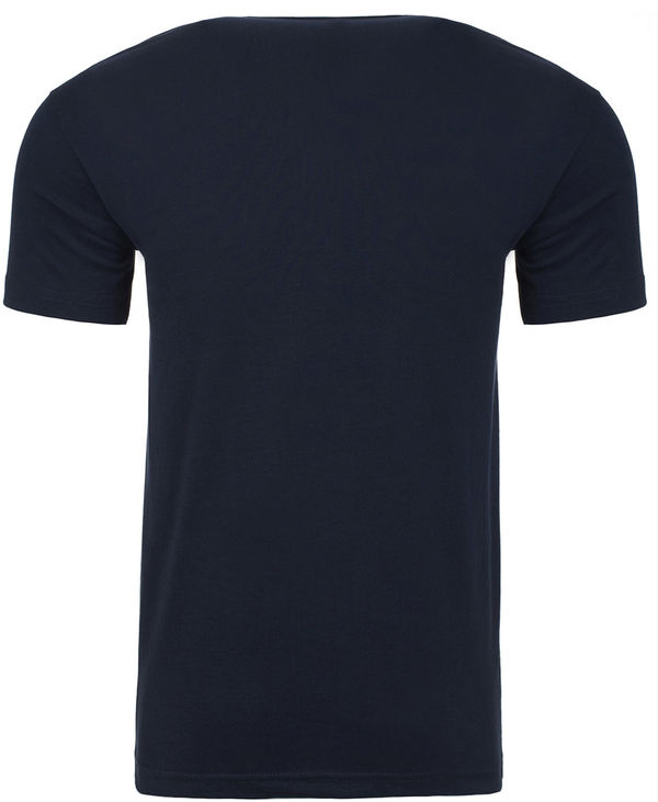 An image of a Custom Next Level Men's Sueded V Neck T Shirt in Midnight Navy!
