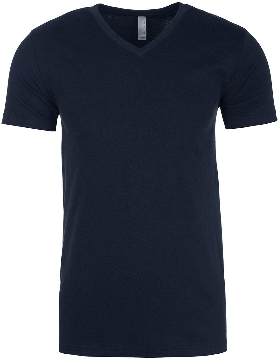 Next Level Men's Sueded V Neck T Shirt in Midnight Navy