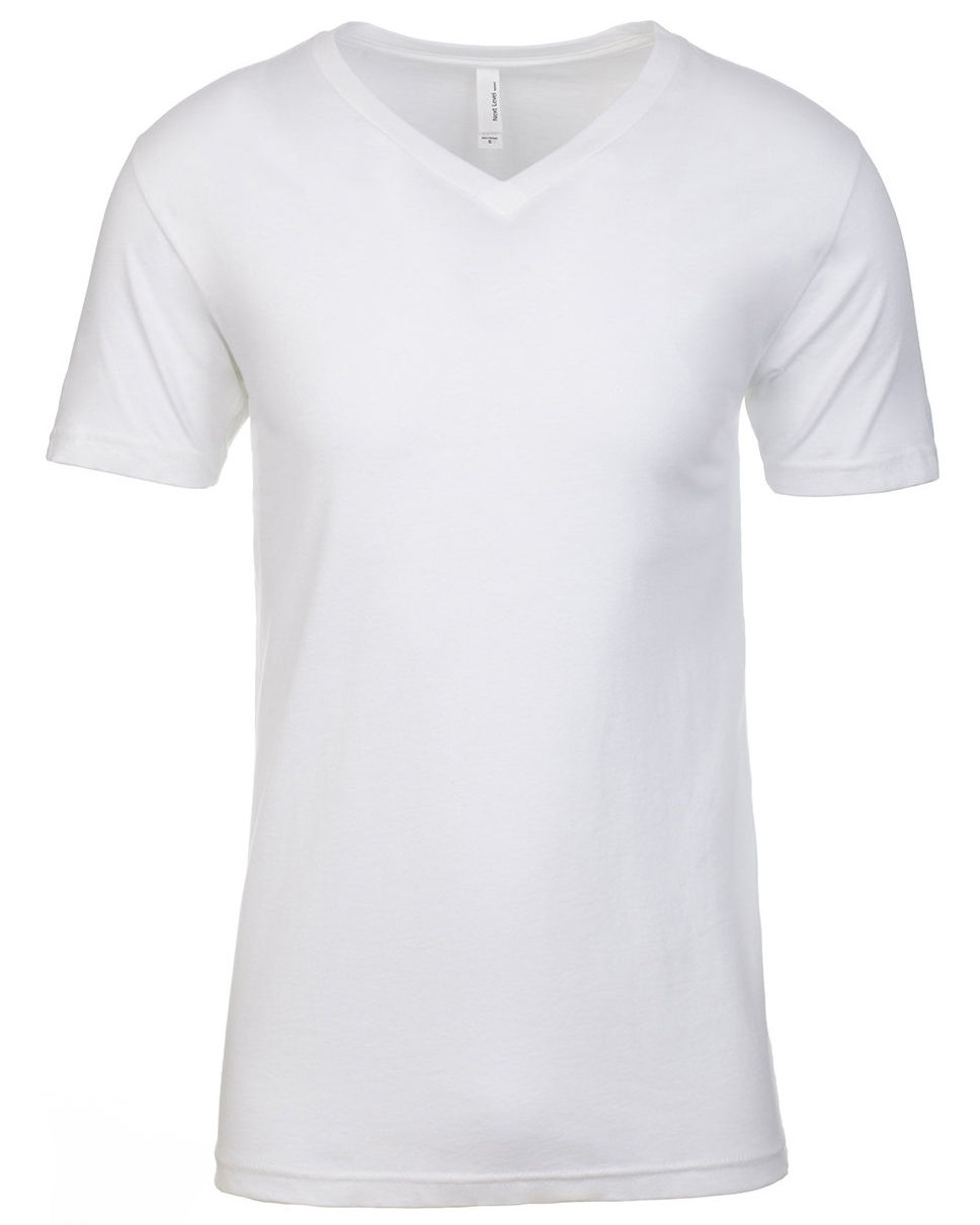 Next Level Men's Sueded V Neck T Shirt in White