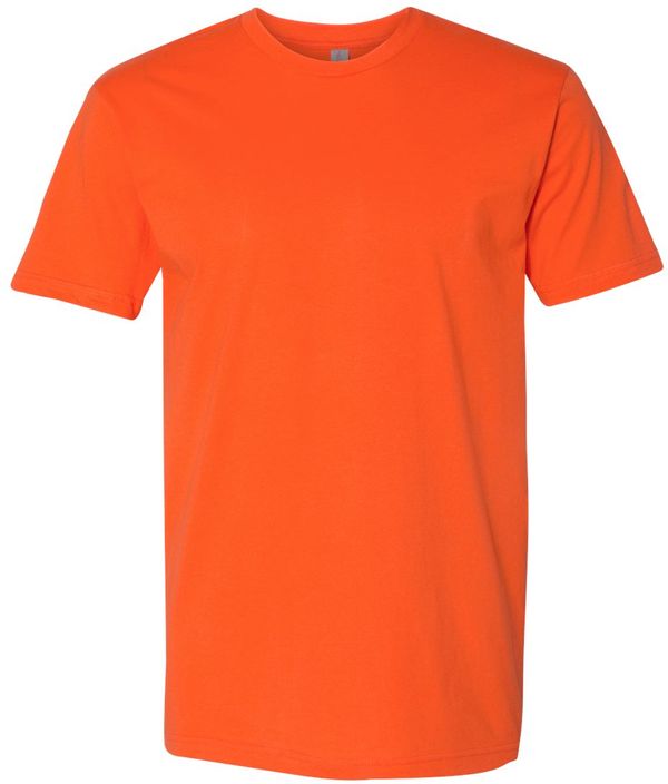 Am image of a Custom Next Level Unisex Cotton TShirt in Classic Orange!