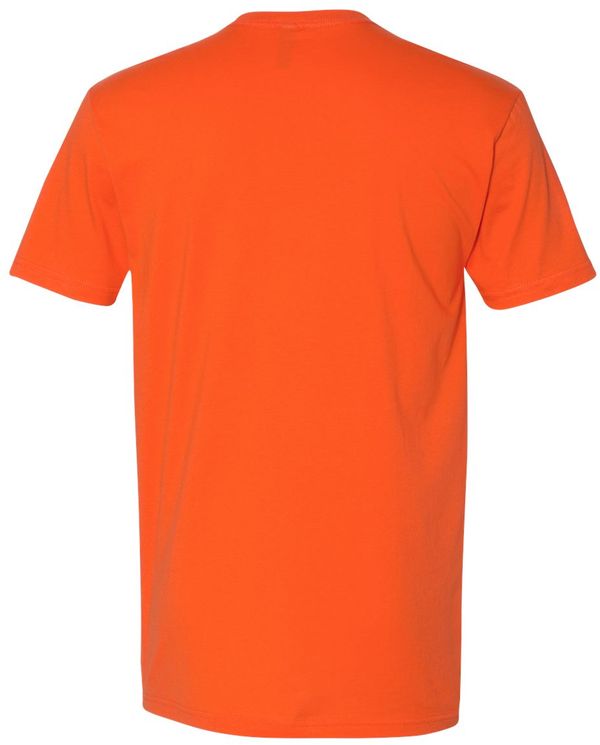 Am image of a Custom Next Level Unisex Cotton TShirt in Classic Orange!