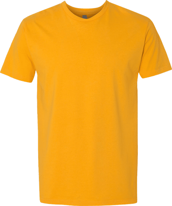 Am image of a Custom Next Level Unisex Cotton TShirt in Gold!