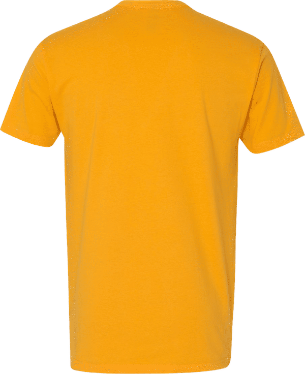 Am image of a Custom Next Level Unisex Cotton TShirt in Gold!