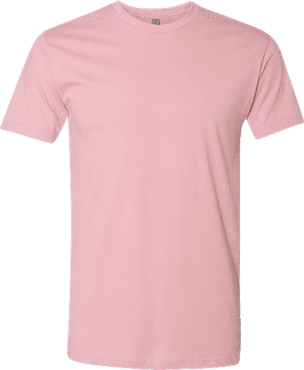 Am image of a Custom Next Level Unisex Cotton TShirt in Light Pink!