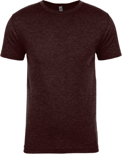 Am image of a Custom Next Level Unisex Triblend T Shirt in Cardinal Black!