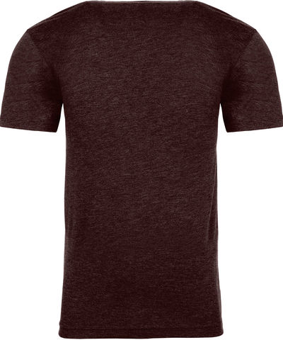 Am image of a Custom Next Level Unisex Triblend T Shirt in Cardinal Black!