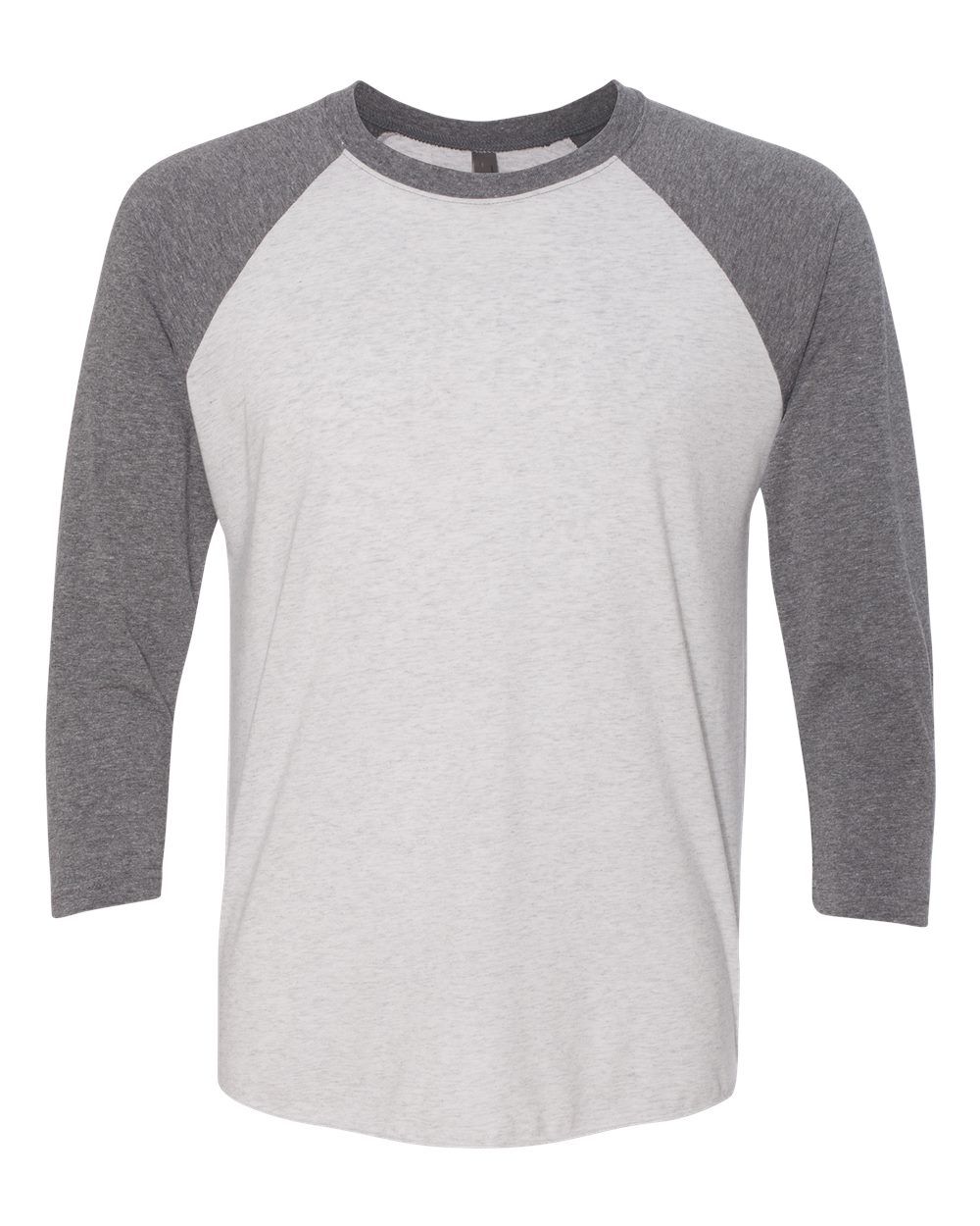 Next Level Unisex Tri Blend Sleeve Raglan Tee in Pr Hthr/ Htr Wht