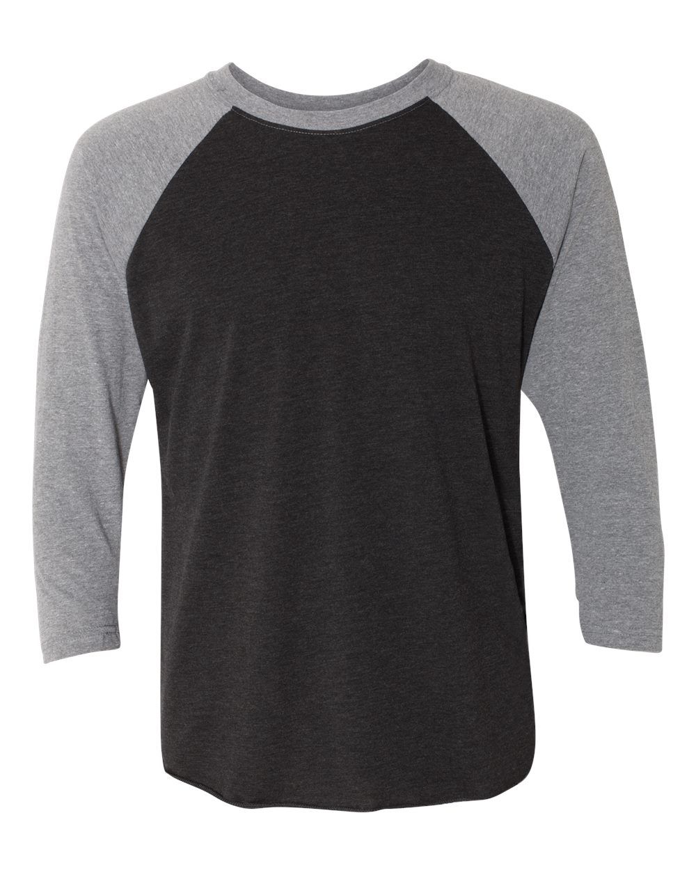 Next Level Unisex Tri Blend Sleeve Raglan Tee in Pr Hthr/ Vin Blk