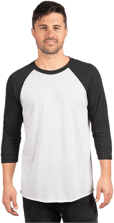 An image of a Custom Next Level Unisex Tri Blend Sleeve Raglan Tee!